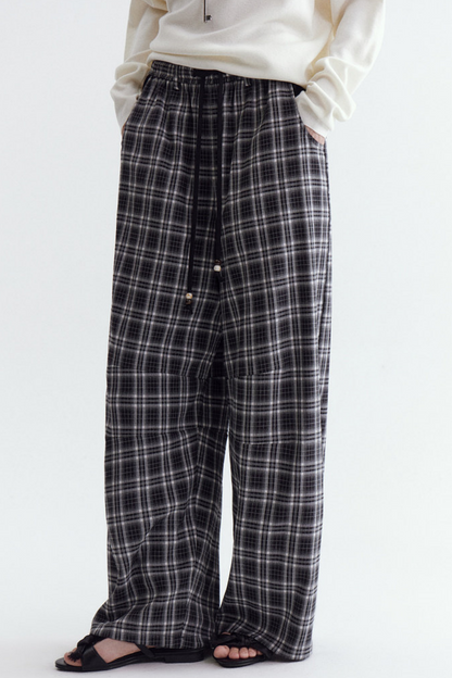 Classic Plaid Patchwork Pants