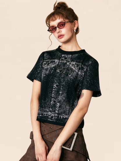 American Retro Cropped T-Shirt