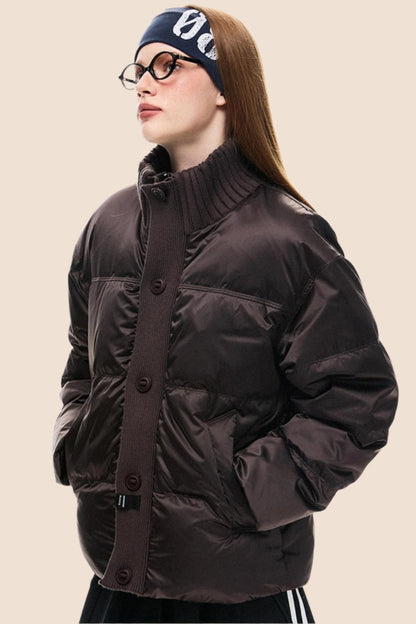 Contrast Stitching Padded Down Jacket