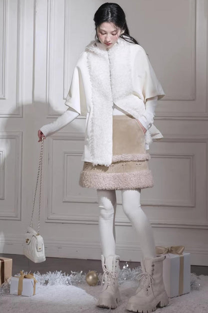 Khaki Suede A-Line Skirt