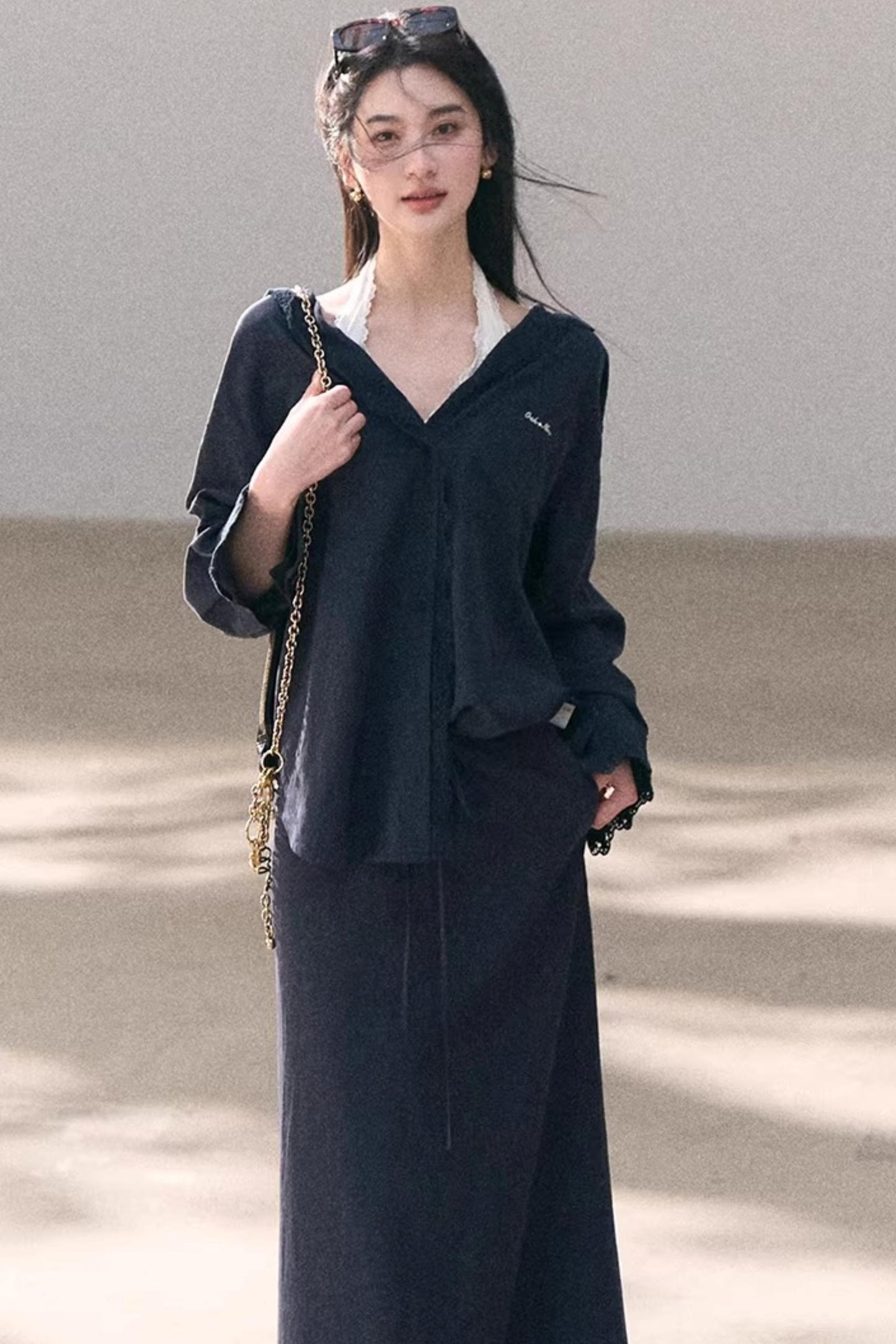 Lyocell Lace Vacation Shirt Set-Up