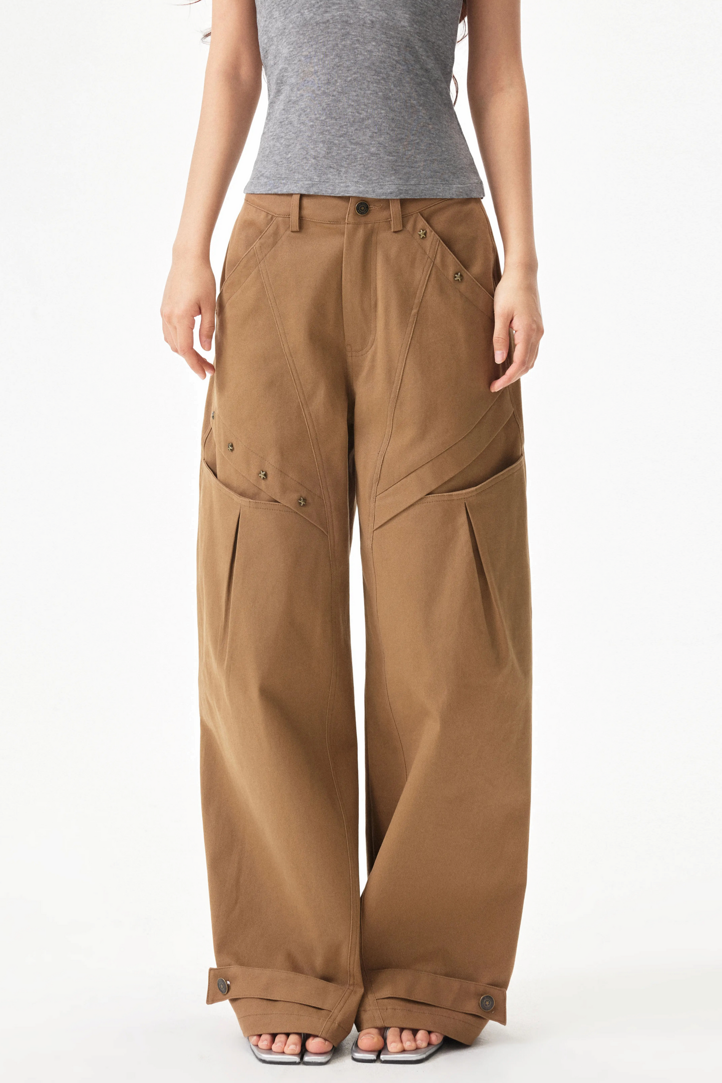 Star Rivet Deconstructed Pants