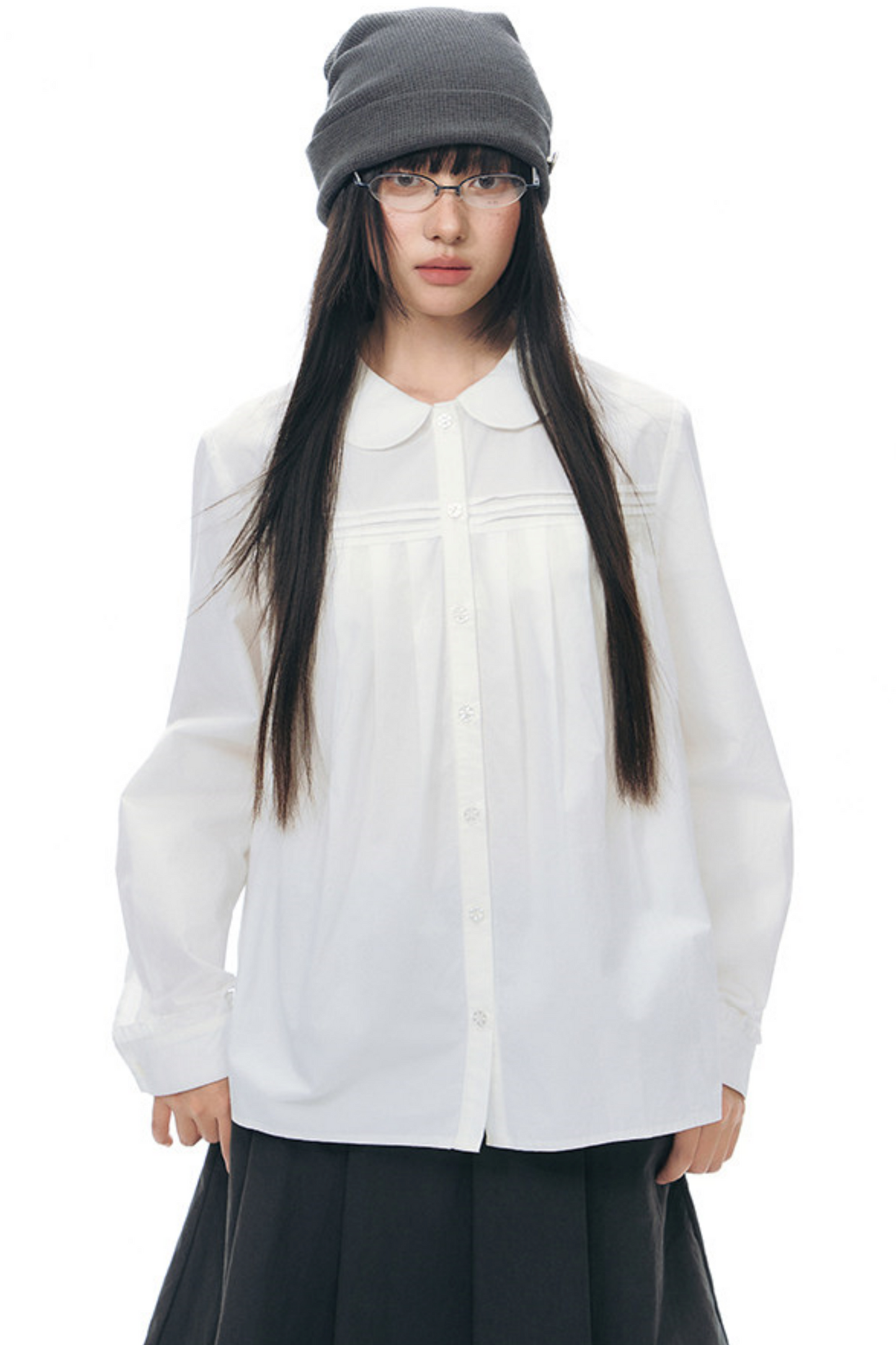 Pure Cotton Pleated Blouse