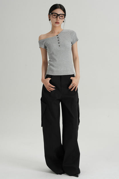 Chic Buttoned T-Shirt