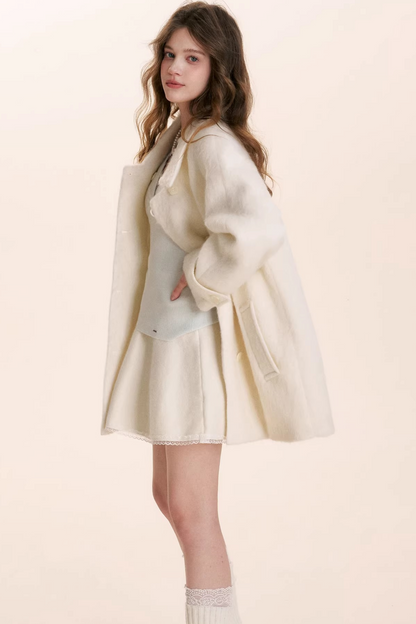 Romantic Lace Rabbit Fur Skirt