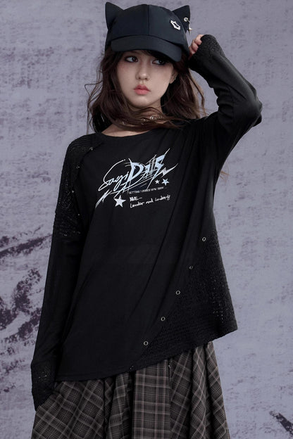 Fighting Spirit Knitted Long-Sleeved T-Shirt
