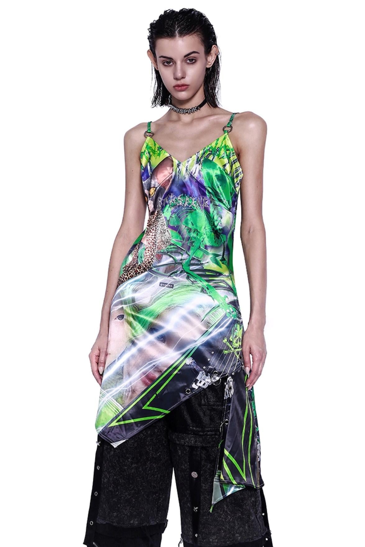 Digital Print Sleeveress Dress