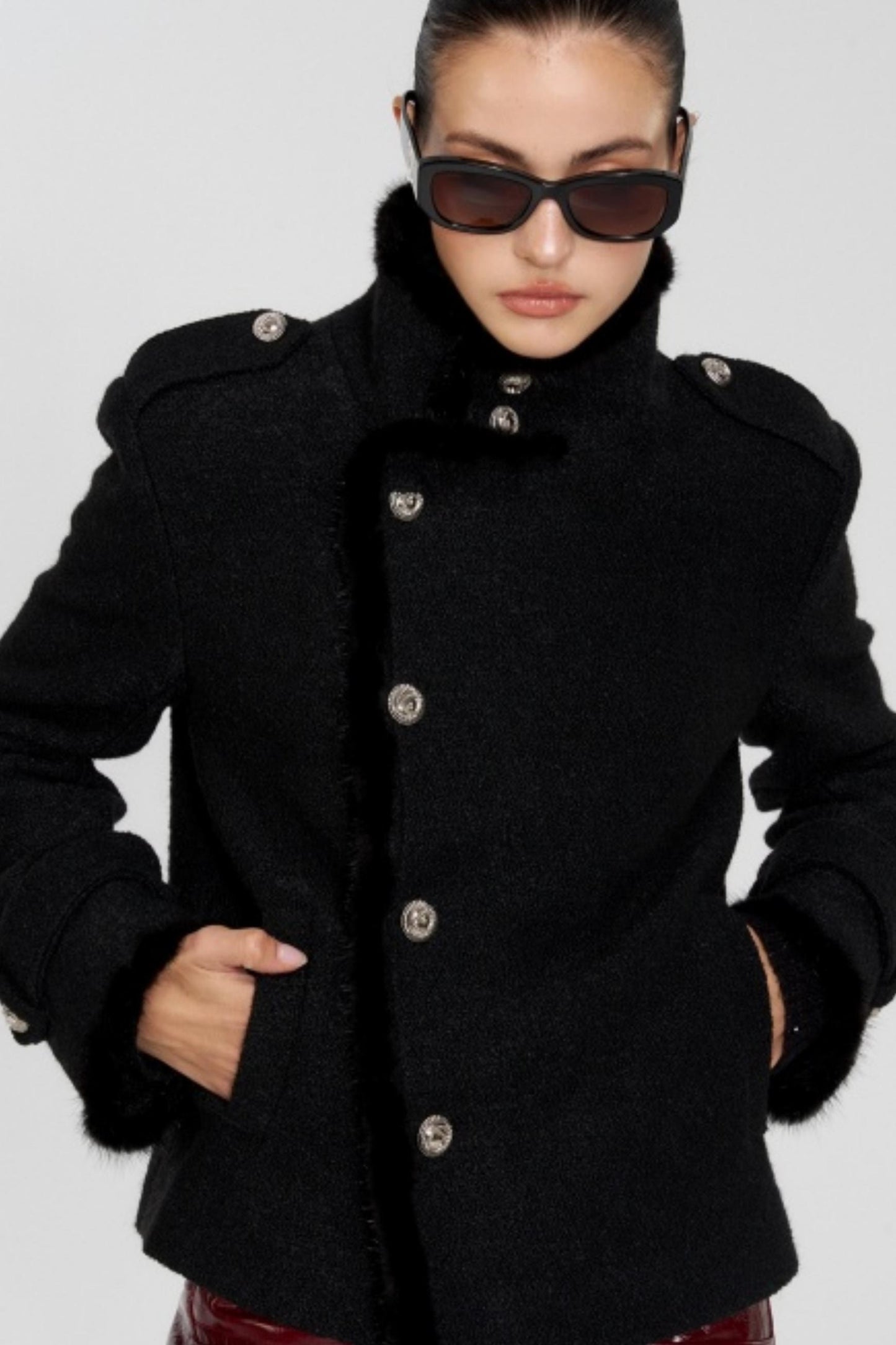 Exquisite Woolen Turtleneck Jacket
