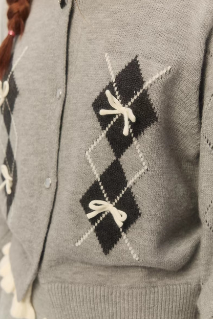 Retro Diamond Knit Cardigan