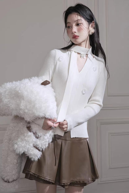 White Moonlight Knit Top