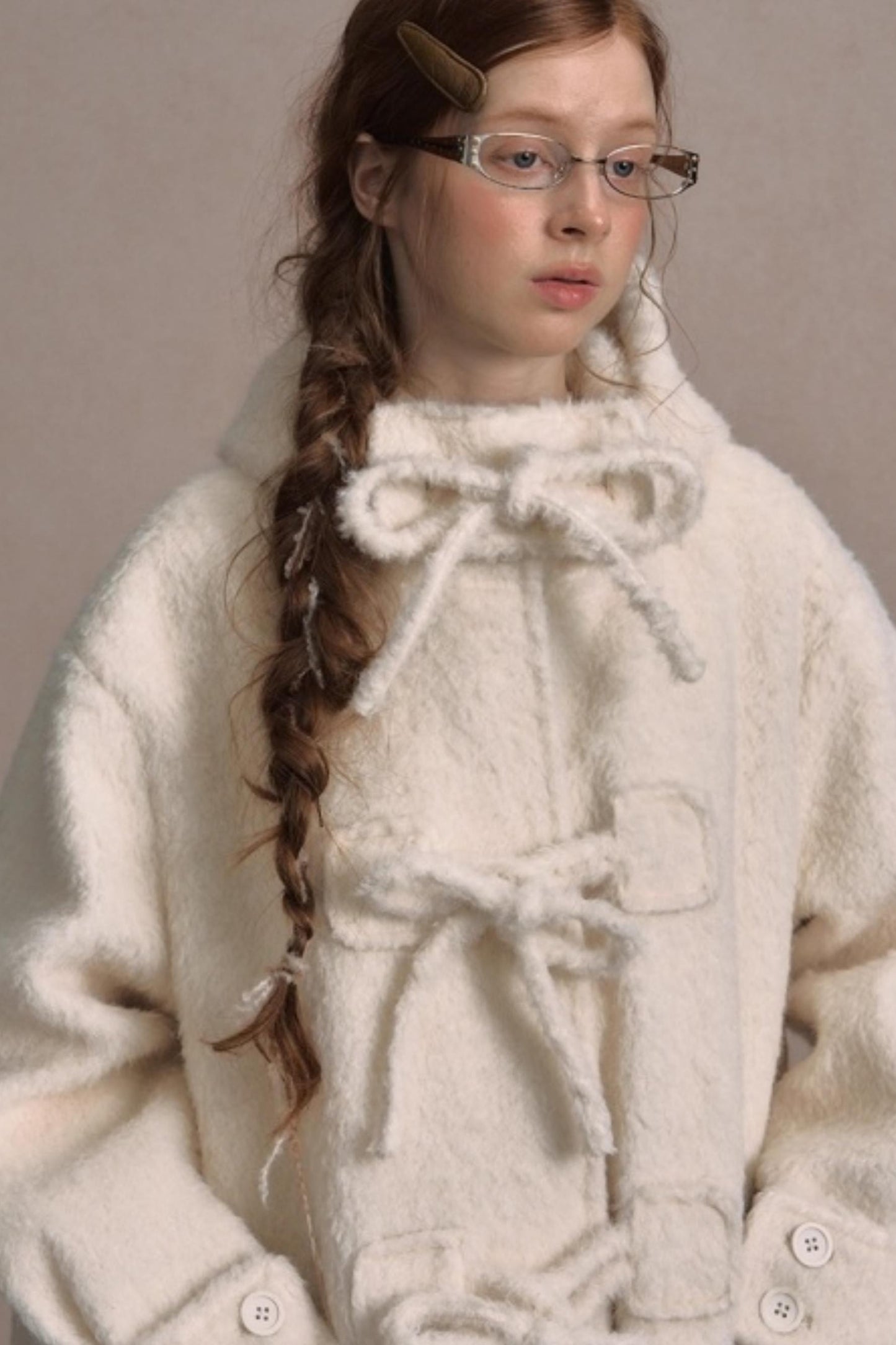 College Hooded Thick Woolen Jacket