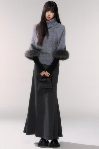 Winter Wool A-Line Skirt