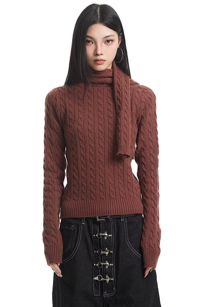 레트로 하이넥 니트 스웨터