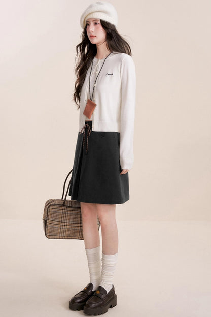 Tweed Lace-Up Skirt