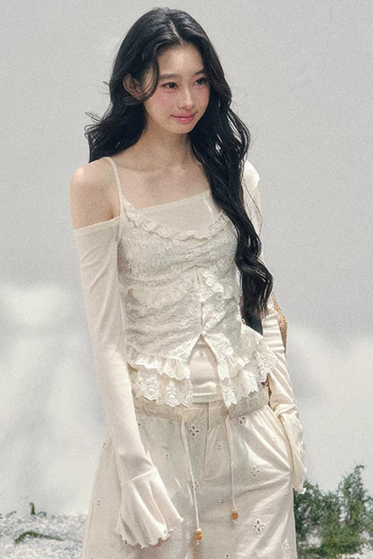 Lace Draped Two-Piece Top