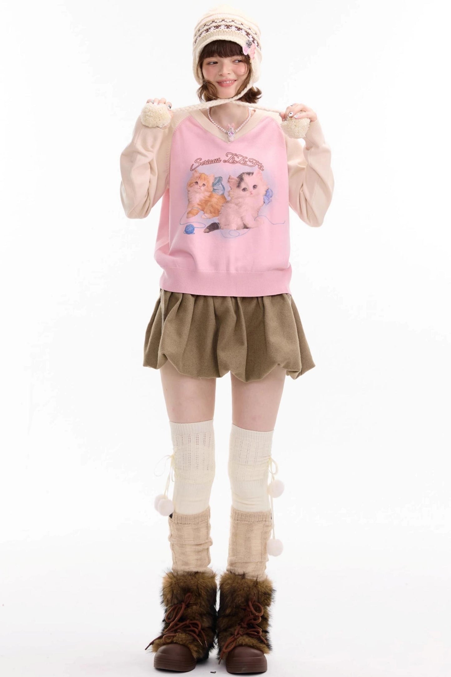 Autumn High-Waisted Woolen A-Line Skirt