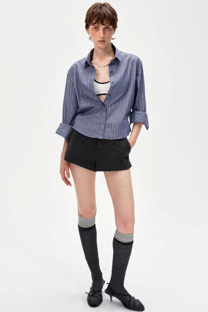 Blue and White Striped Shirt