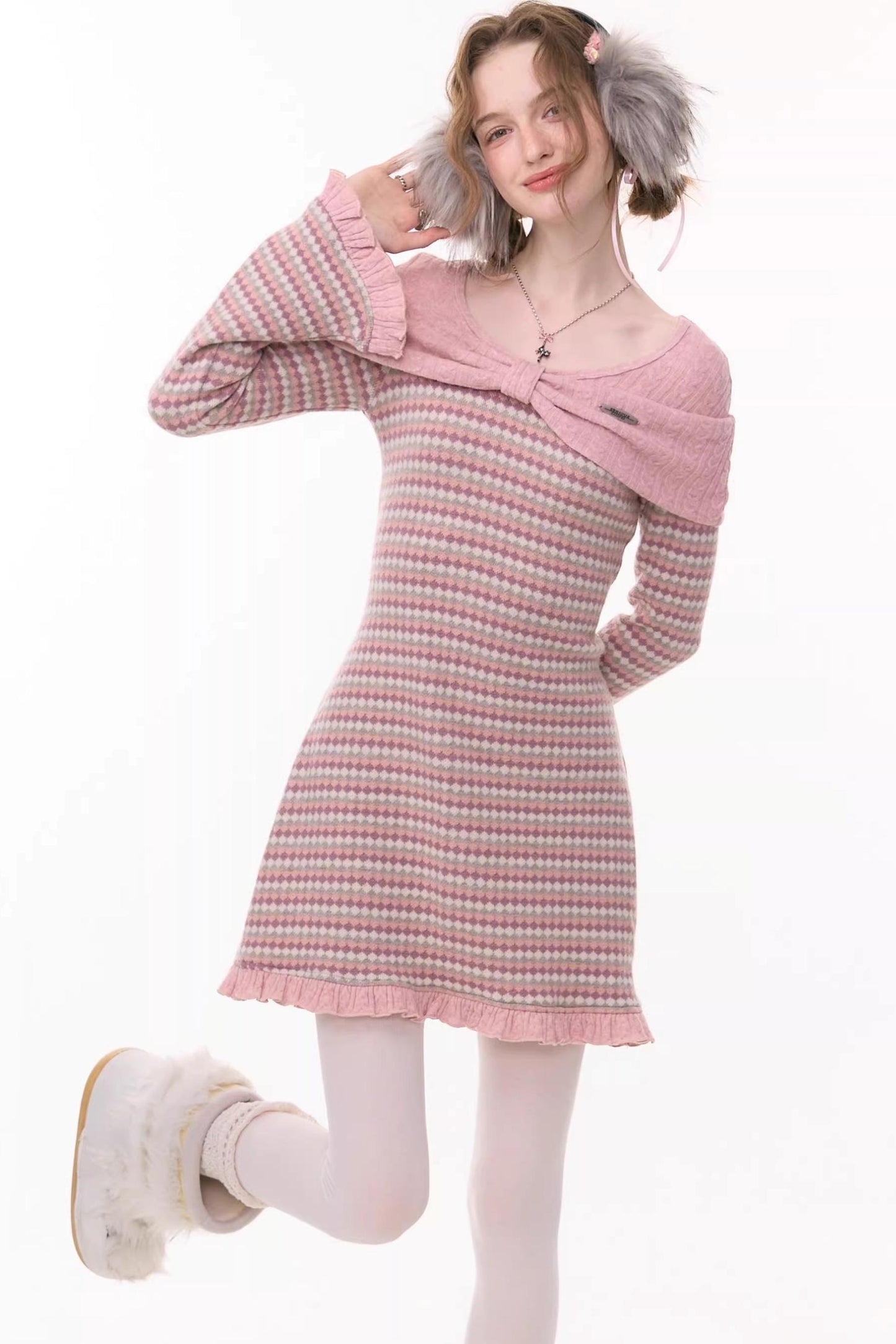 Sweet Dreams Plaid Knit Dress