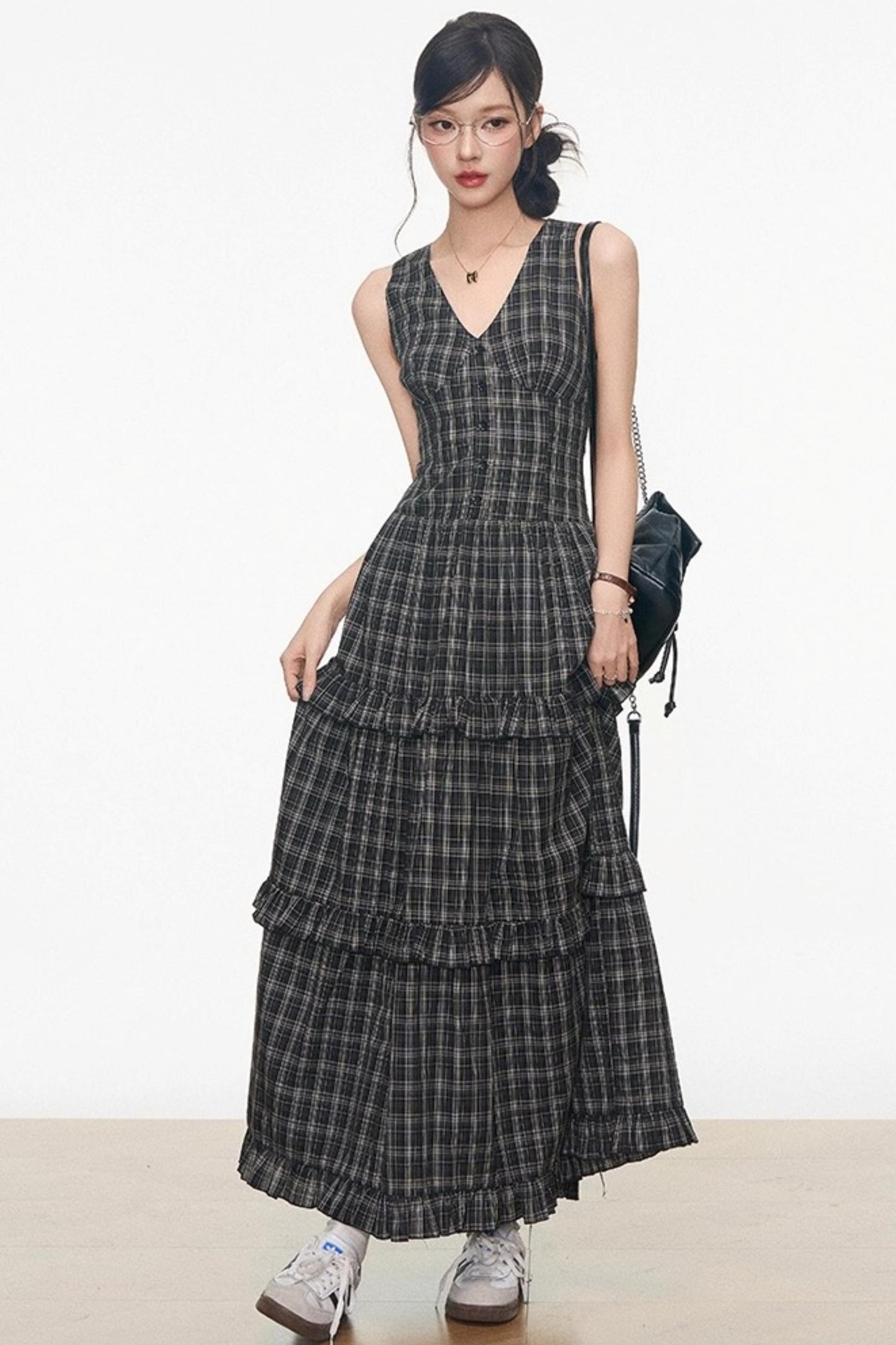 Gray Colored Sweater Cardigan Dress Set-Up