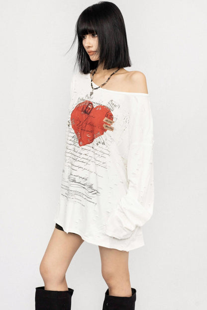 Distressed Sleeve Top