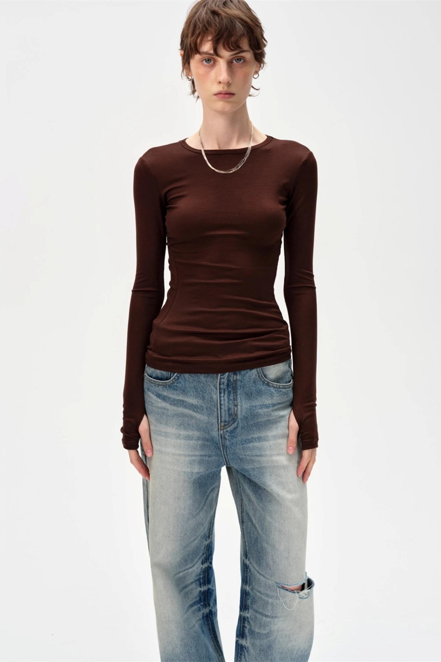 Versatile Knitted Striped Wool Base Shirt