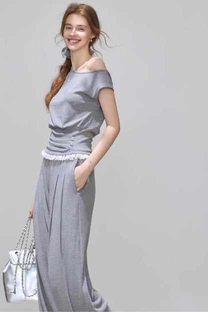 Summer Slant Shoulder Chic Set-Up