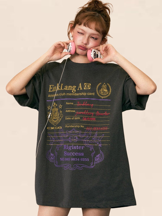 Vintage T-Shirt mit Buchstabendruck