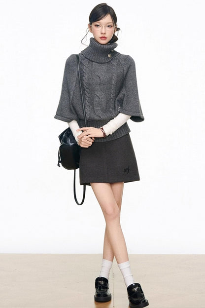Silver Button Knitwear Dress Set-Up
