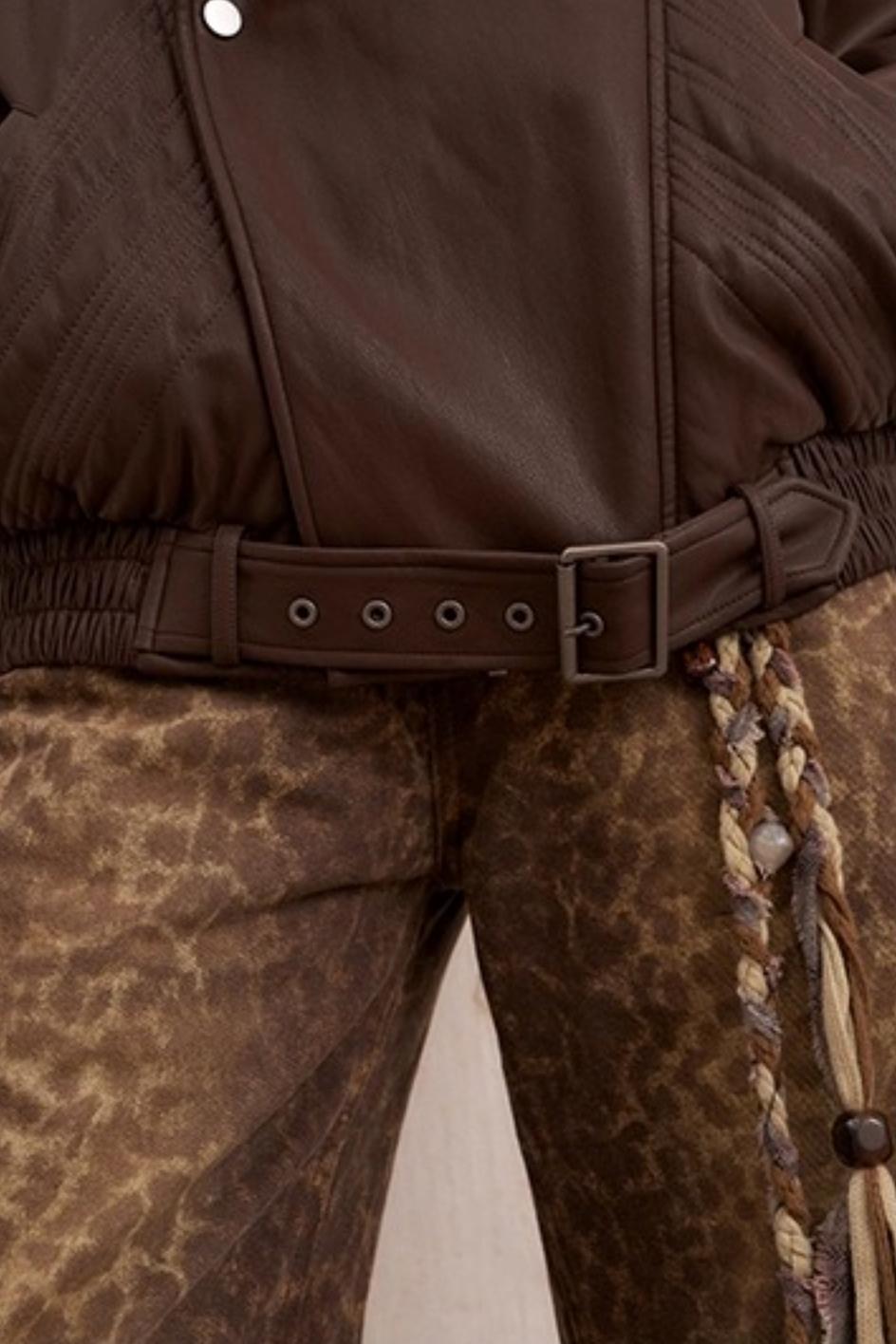 Leopard Split Wide Leg Pants