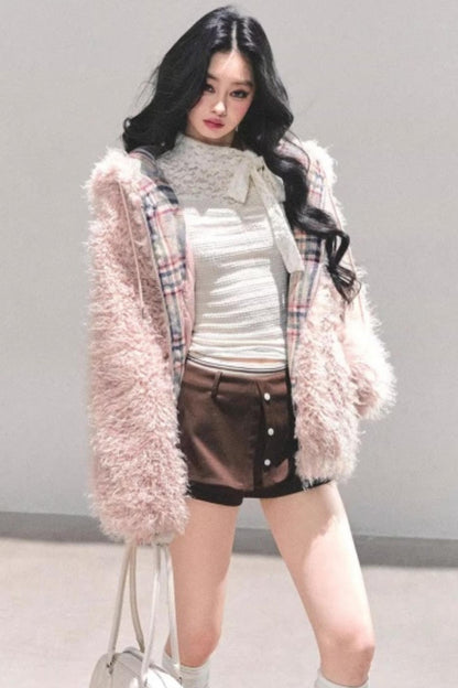 Lamb Wool Hooded Jacket