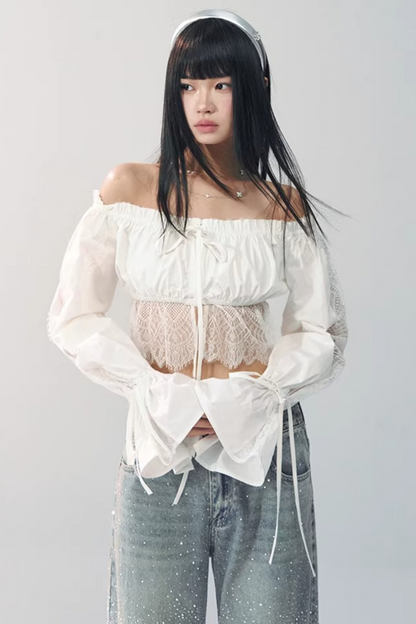 Blusa in Pizzo Off-Shoulder