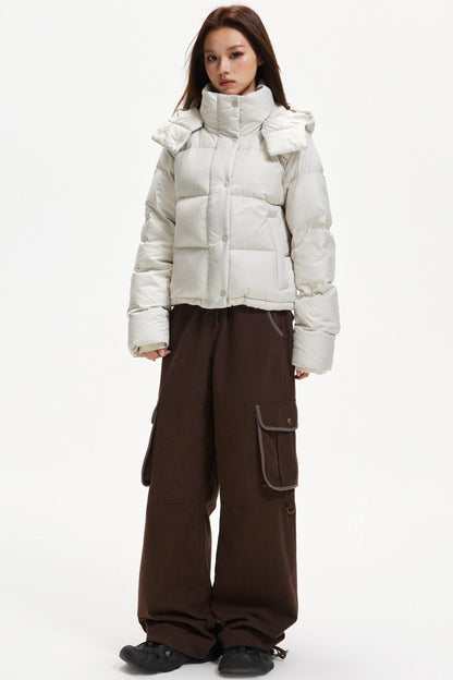 Hooded White Duck Down Jacket