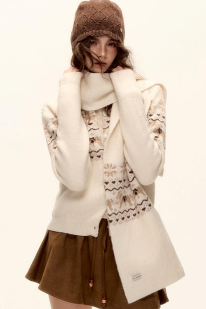 Fair Isle Wool Cardigan Set-Up