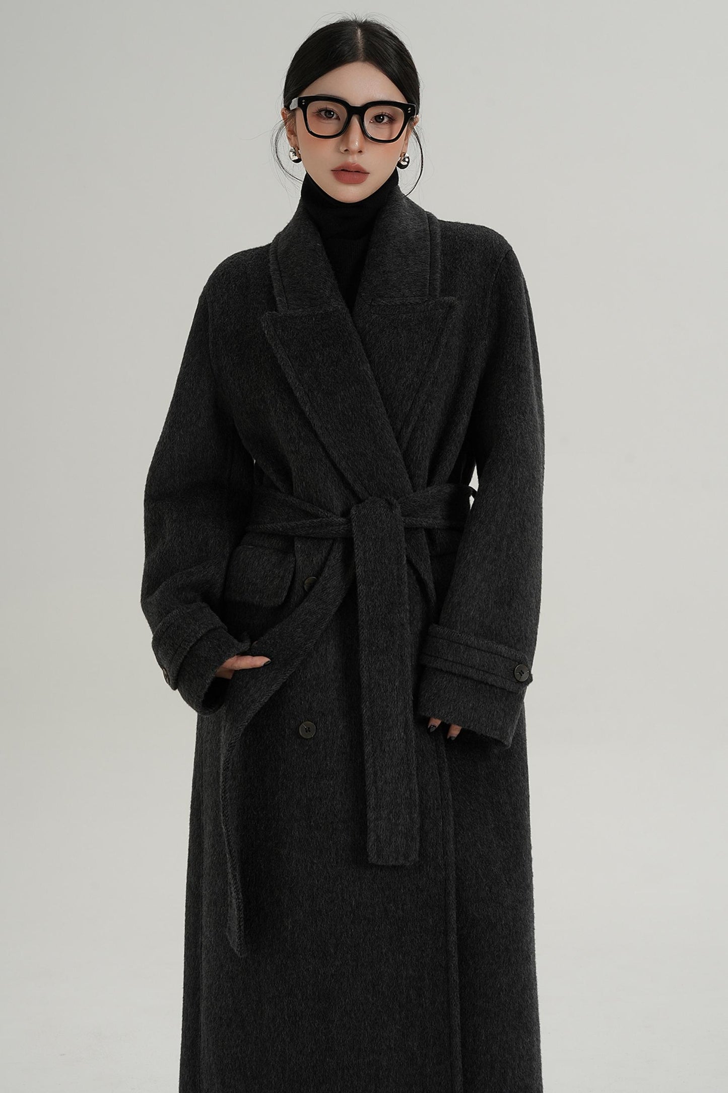 Woolen Long Silhouette Dress