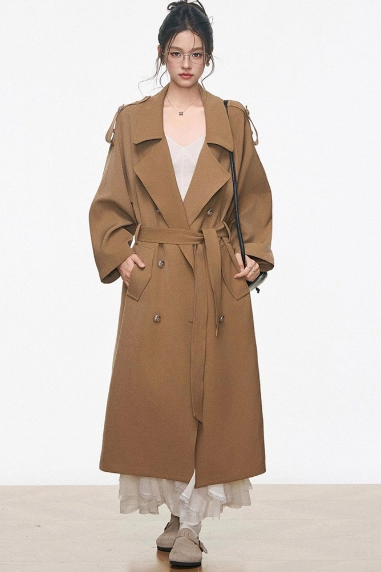 Long Trench Coat With Dress Set-Up