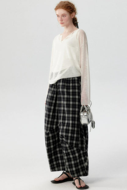 Blusa de punto de lino de bambú