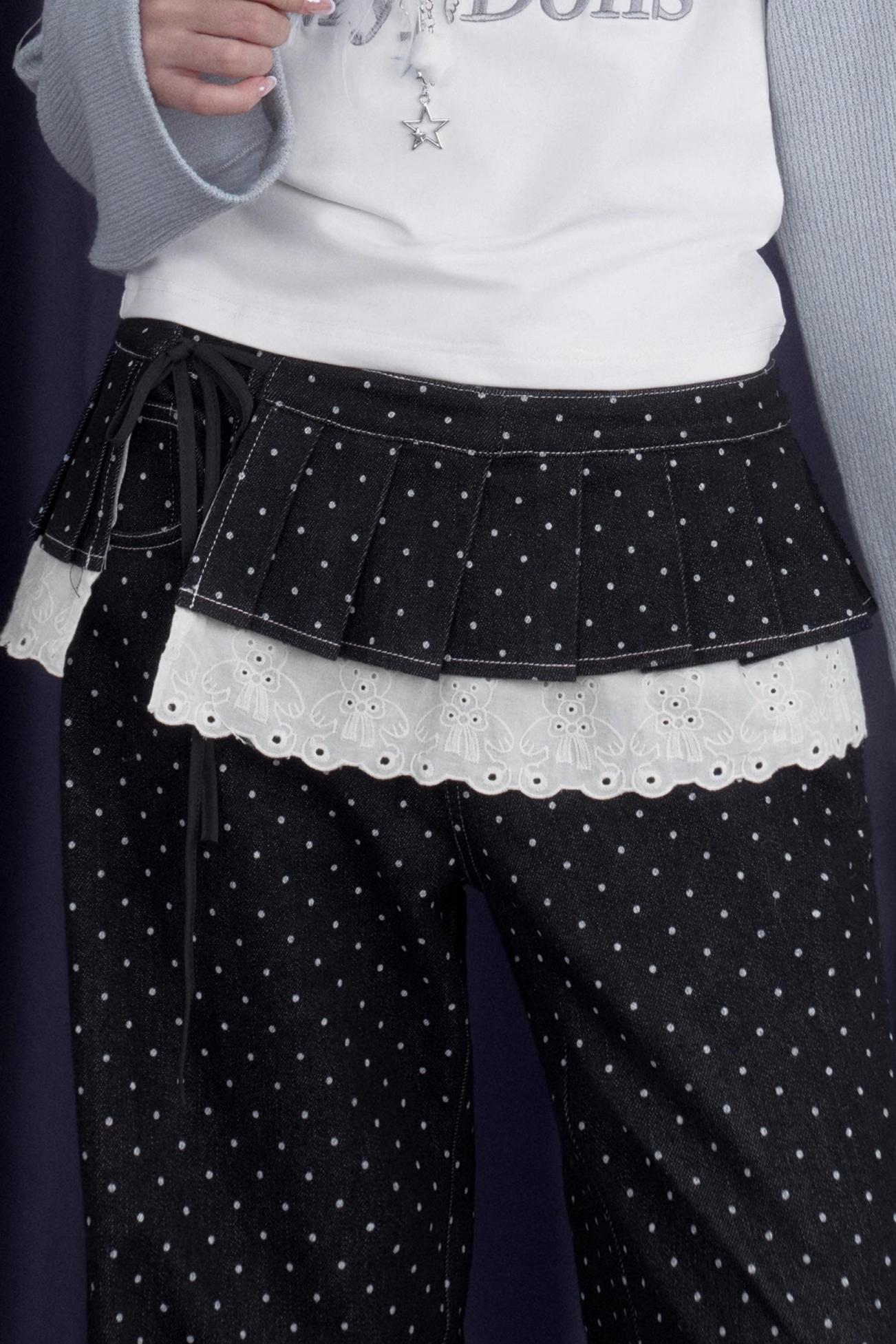 Black Polka Dot Jeans Set-Up