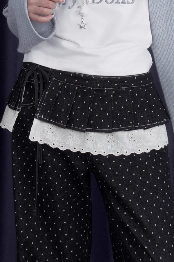 Black Polka Dot Jeans Set-Up