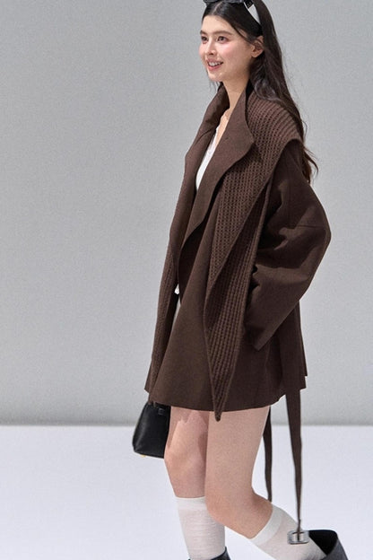 Vintage Woolen Trench Shawl Jacket