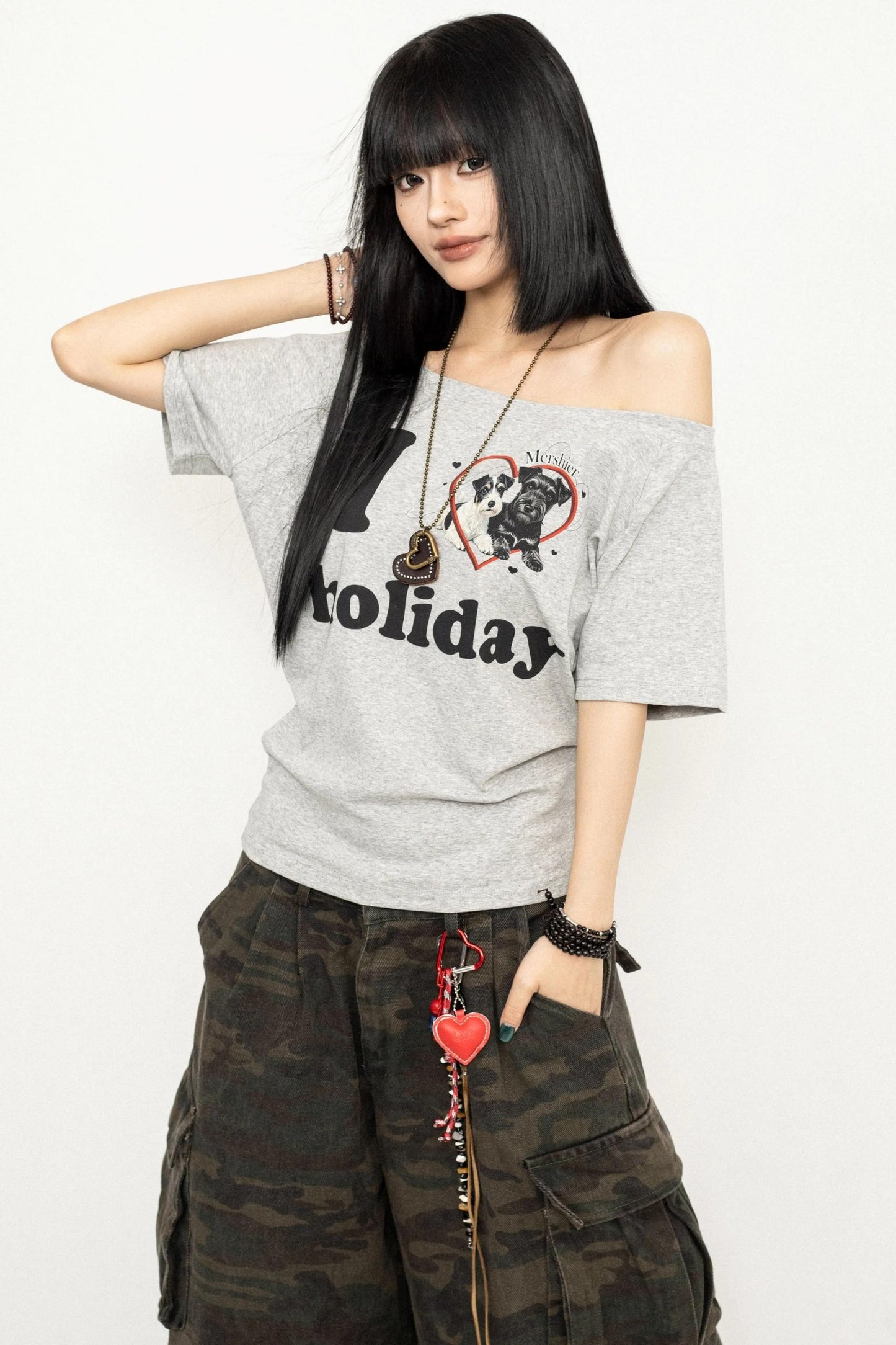 White One-Shoulder Tee