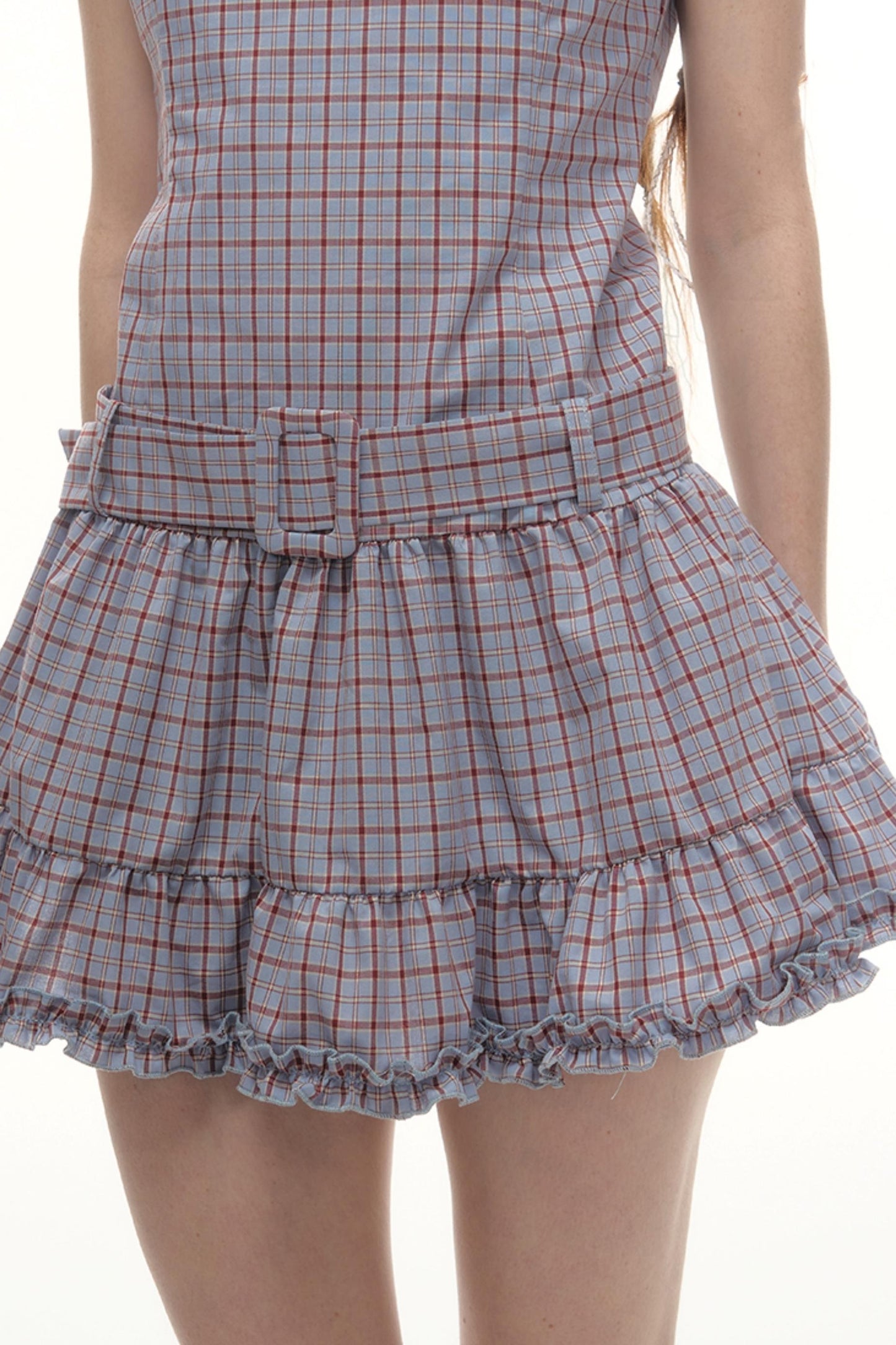 Elegant Plaid Lace Dress