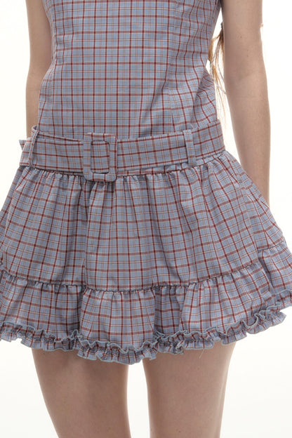 Elegant Plaid Lace Dress