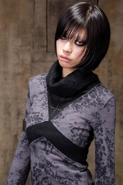 Retro Color-Block Knit Top