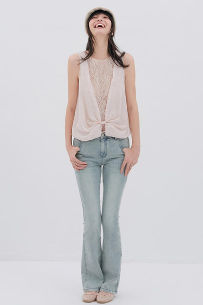 Butterfly Linen Blend Vest Style Top