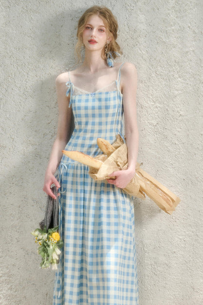 Galaxy Blue Pleated Sundress