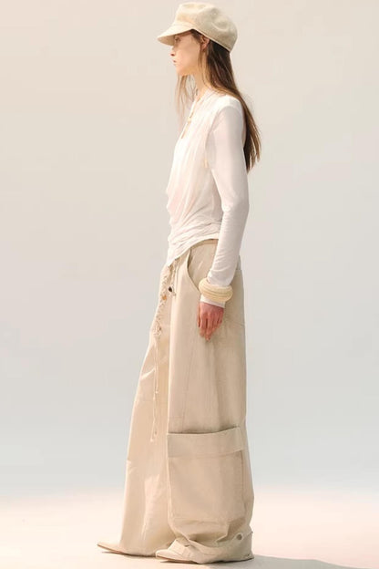 Distressed Washed Cargo Pants