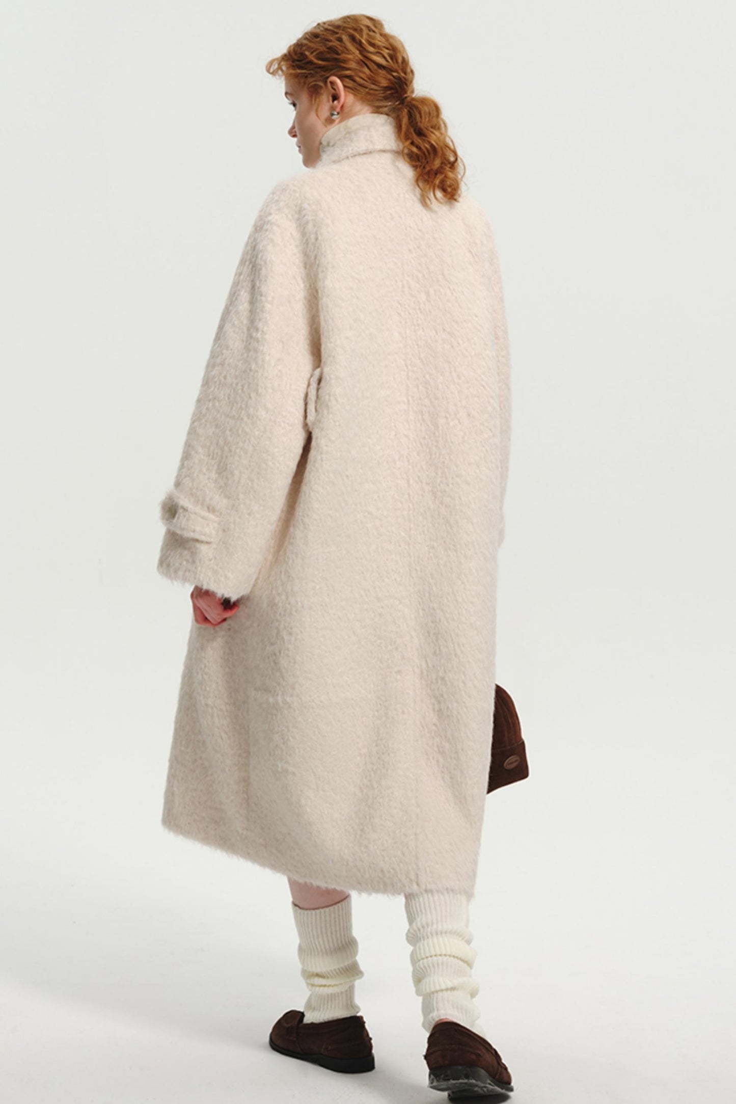 Korean Lamb Wool Thickened Tweed Coat