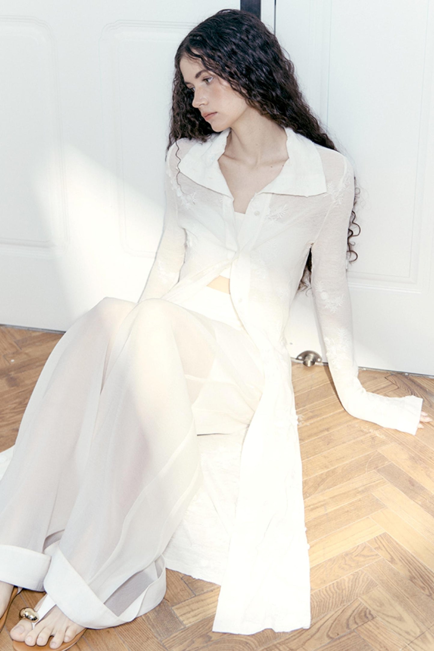 Handmade Beaded Wide Leg Pants