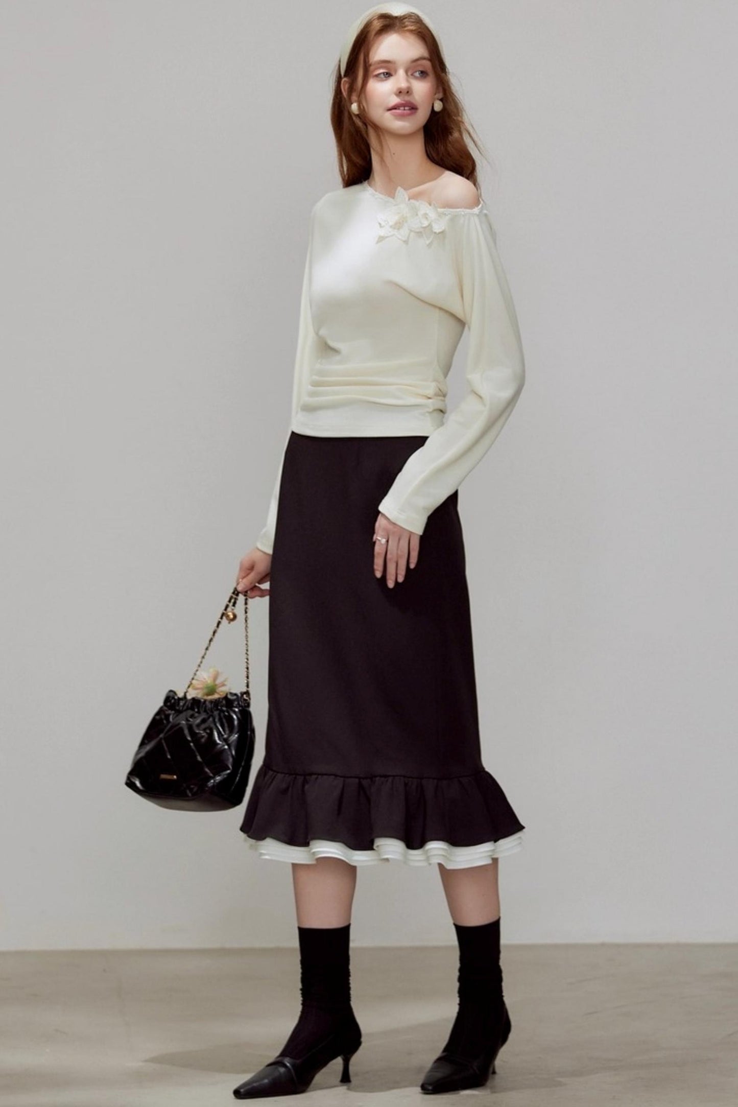 High-Waisted Black Mermaid Skirt