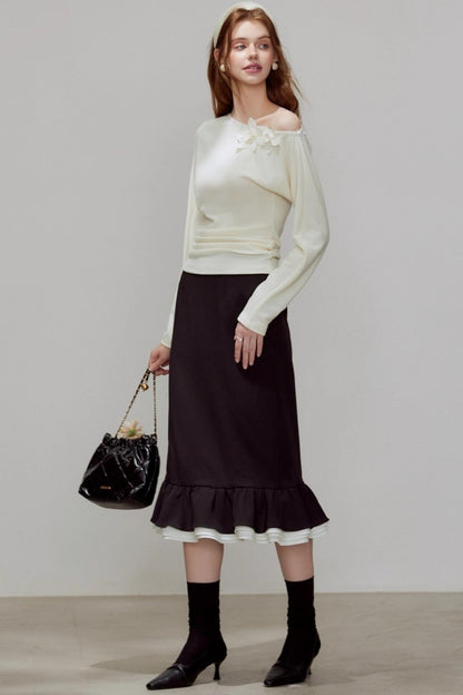 High-Waisted Black Mermaid Skirt